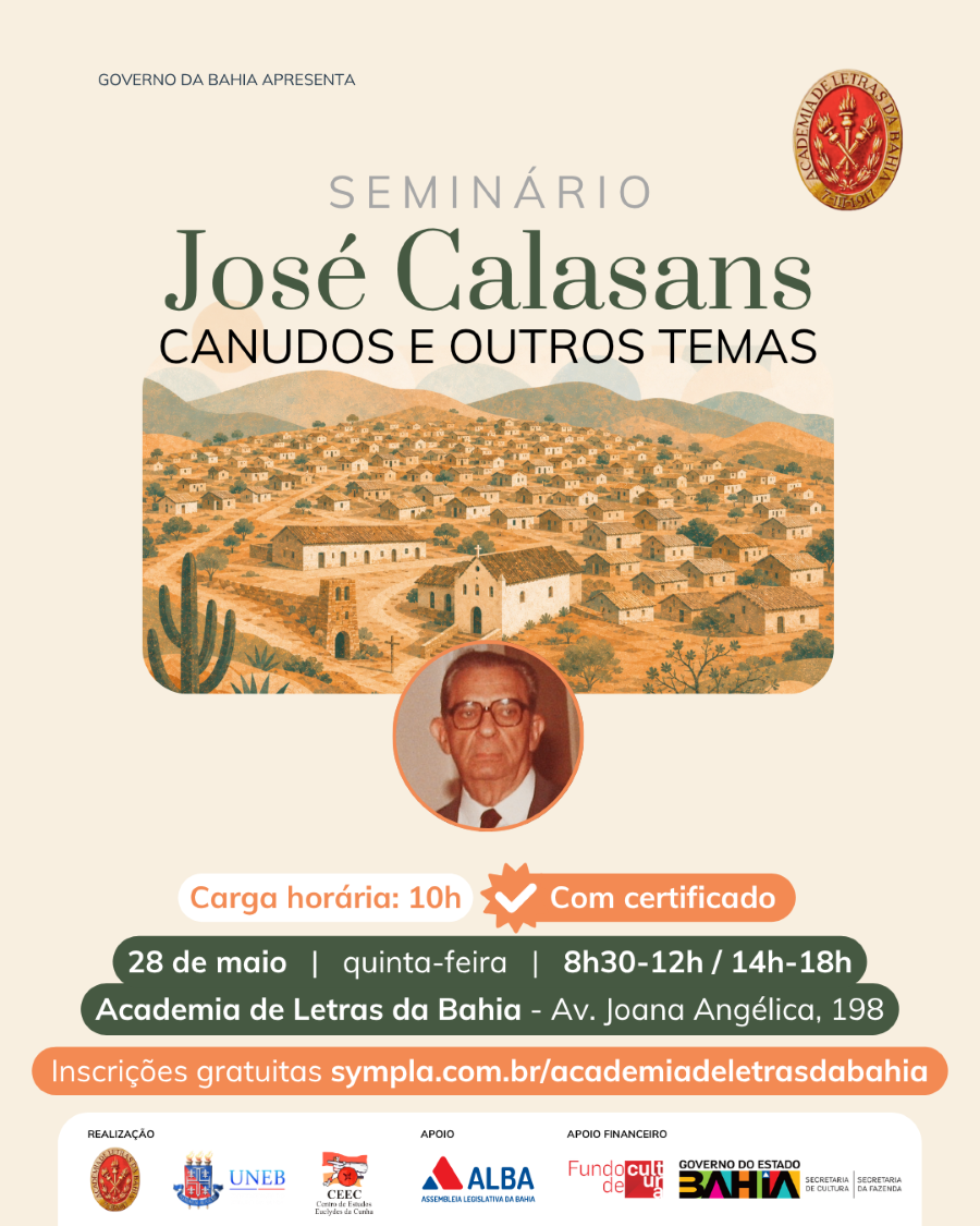 No momento, você está visualizando Academia de Letras da Bahia (ALB) e UNEB realizam seminário em homenagem a José Calasans